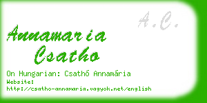 annamaria csatho business card